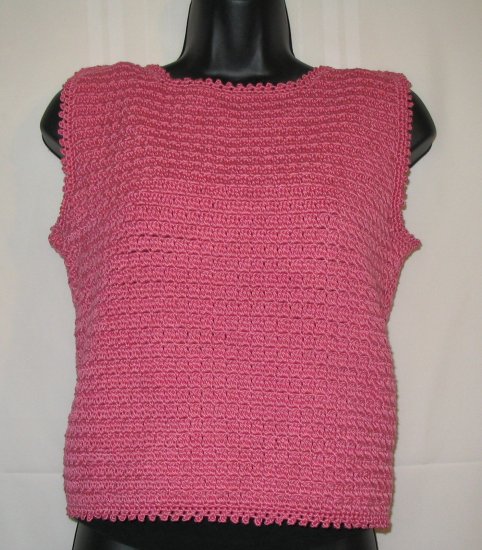 FASHION CHOP TOP HANDMADE CROCHET CROCHETED IN WARM ROSE