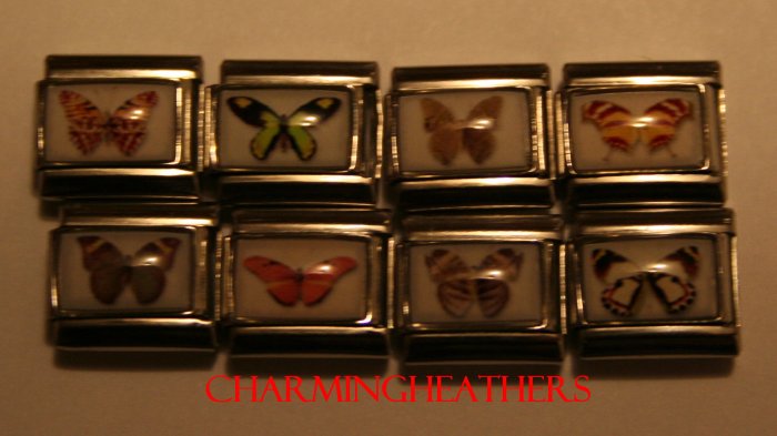 LOT OF 8 ASSORTED BUTTERFLY ITALIAN CHARMS