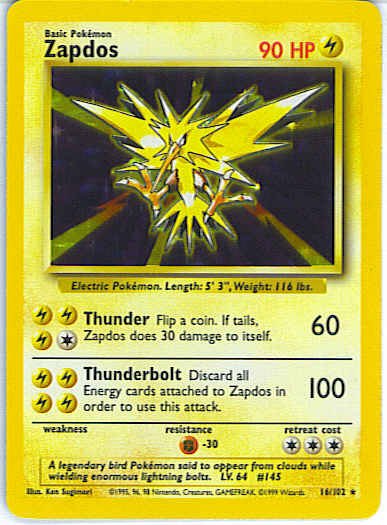 Base Set 16/102- Zapdos