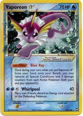 EX Power Keepers 102/108- Vaporeon Star