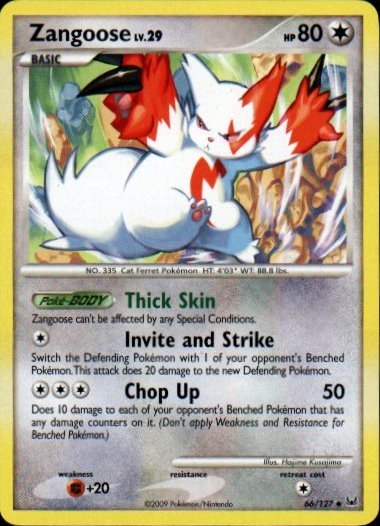 Platinum 66/127- Zangoose