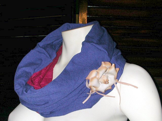 Purple Blue Cowl Neck Head Hoodie Warmer