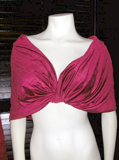 Sleek Wine Twist Shoulder Drape