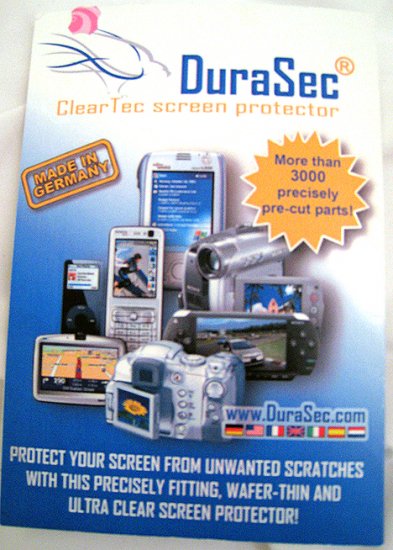 Durasec cleartec screen protector for camera,phone,video,gps,apple