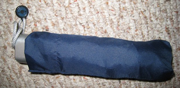 Umbrella navy blue travel size foldable bag size