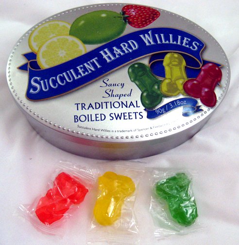 Adult candy, in the shape of... Succulent Hard Willies. Saucy shaped.