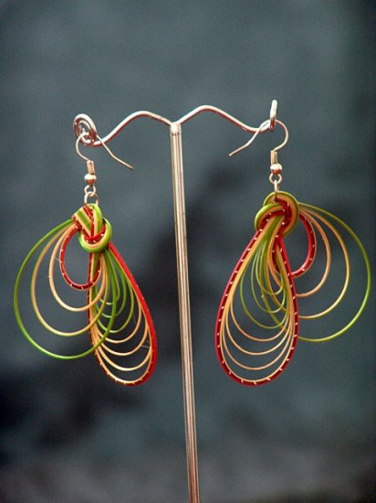 Colourful Handmade Hoop Gypsy Boho Hippie Earrings