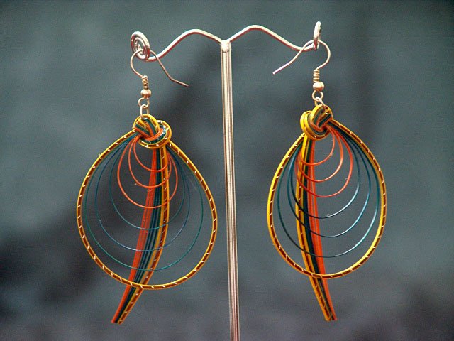 Colourful Handmade Hoop Gypsy Boho Hippie Earrings