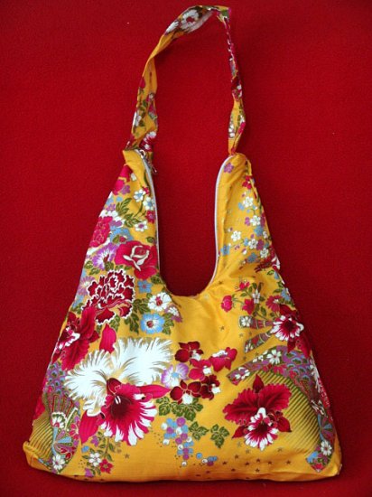 Yellow BOHO KIMONO FLORAL STRAP SHOULDER HANDBAG PURSE