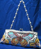Ladies Evening Hand bag - Bead & Sequin Butterfly Handbag