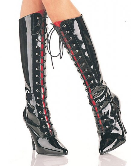 Seduce - Women's Lace Up Knee Boots with Interchangeable Color Tongues