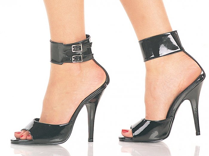 Women's Open Toe Stiletto Sandals - Shoes with Buckled Ankle Strap
