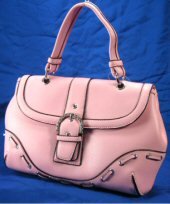 Laced Design Handbags with Rhinestone Buckle - Pink