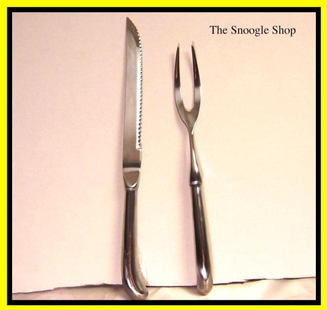 2 Pc Carving Set Meat Fork Knife Stainless Steel