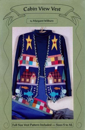 Cabin View Vest "Woodsy" look by Margaret Wilburn New Sm to Ex Lg