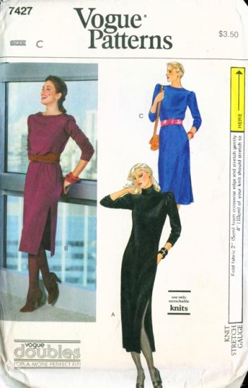 Vogue Pattern #7427 Pullover Dress 10-12 UNCUT