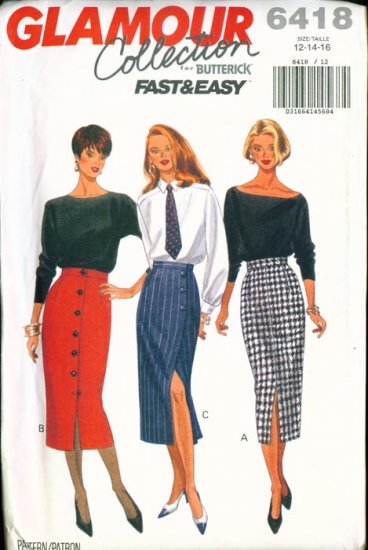 Butterick GLAMOUR Collection Plus Size Pattern #6418 12-16 UNCUT