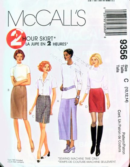 McCall's 9356 2 Hour Skirt 4 lengths UNCUT & Factory Folds