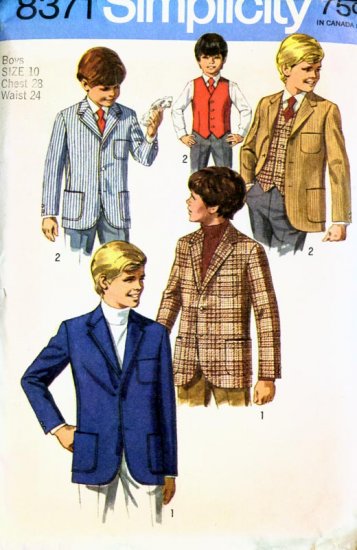 Vintage 60's Simplicity 8371 SPORTY Boys Jacket & Vest 10 UNCUT