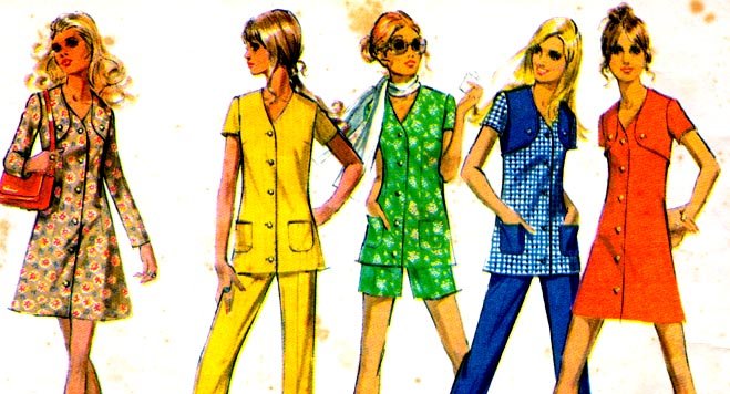 Vintage 70s McCalls 2415 Mini Bolero Dress or Tunic and pants Size 14 (36-27-38)