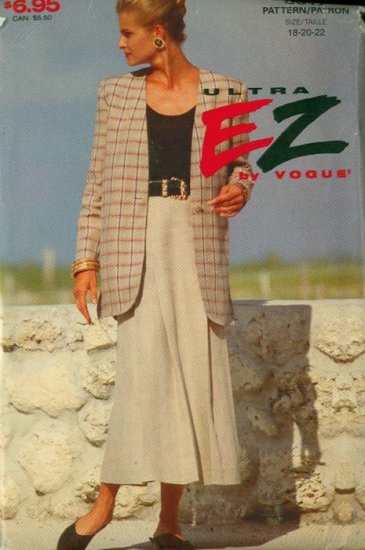 Ultra EZ VOGUE 8617 Misses Jacket & Skirt Size 18-22 UNCUT