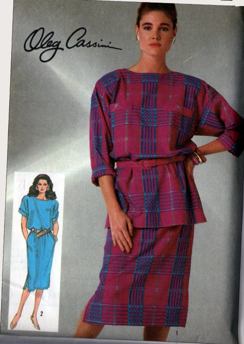 80's Oleg Cassini Dress/Tunic Simplicity #7368 Pattern Size 20 UNCUT