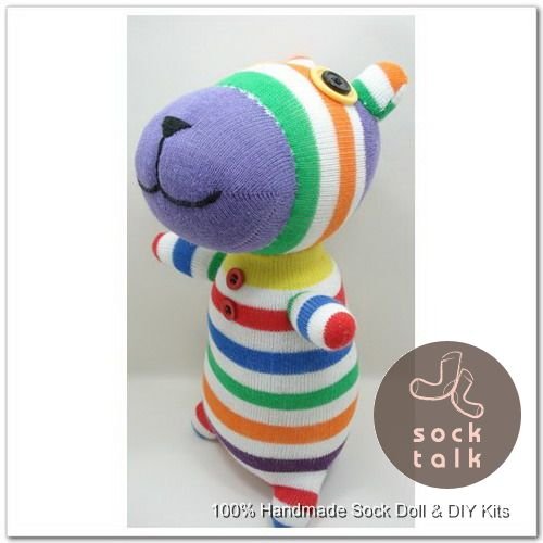 Handmade Sock Monkey Bear Stuffed Animals Doll
