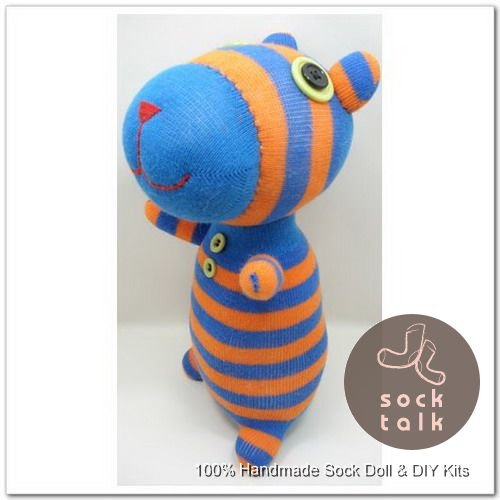 Handmade Sock Monkey Bear Stuffed Animals Doll