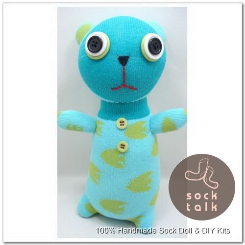 Handmade Sock Monkey Bear Stuffed Animals Doll