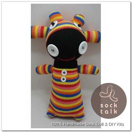 Handmade Sock Monkey Cow Cattle Stuffed Animals Doll