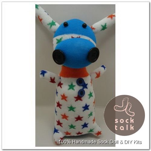 Handmade Sock Monkey Cow Cattle Stuffed Animals Doll