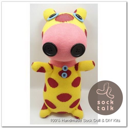 Handmade Sock Monkey Pig Stuffed Animals Doll
