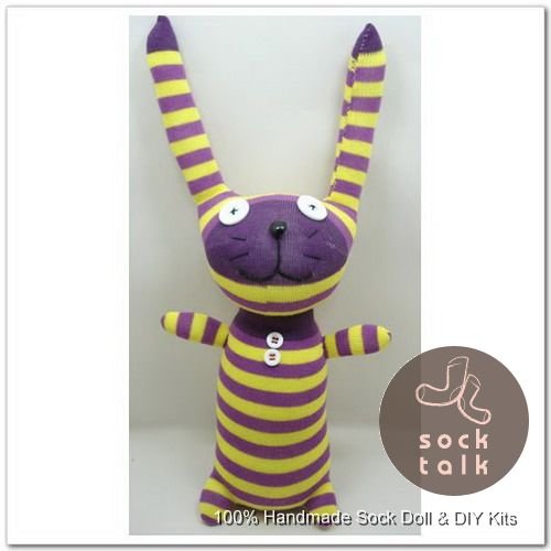 Handmade Sock Monkey Rabbit Bunny Stuffed Animals Doll