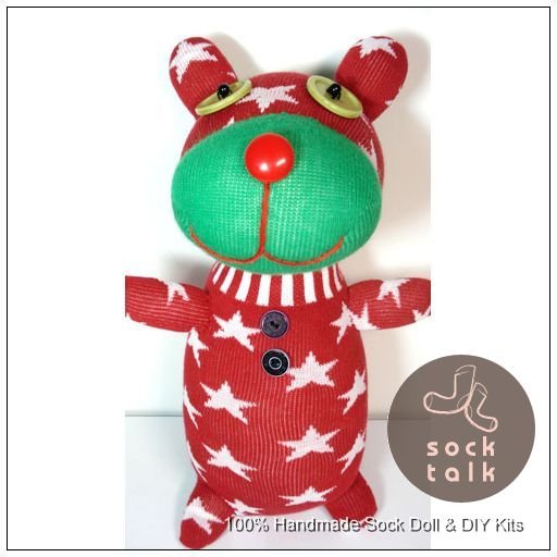 Handmade Sock Monkey Bear Stuffed Animals Doll