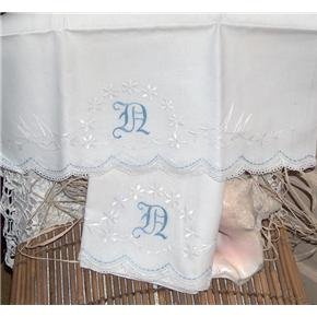 Hand Embroidered pillowcases Birds, Daisies, monogram...