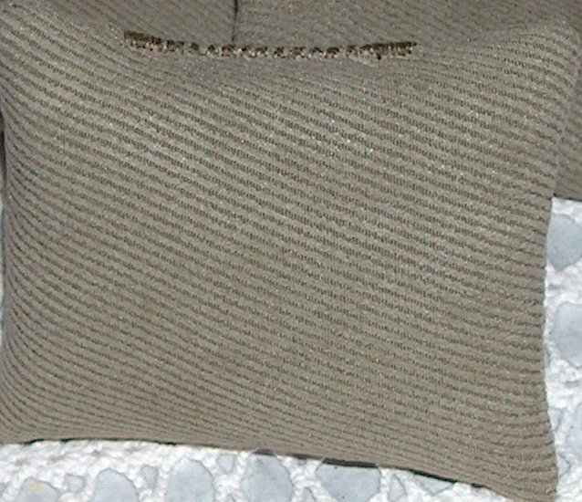 Faux suede 2-tone green sachet 3 x 4 decorative stitch