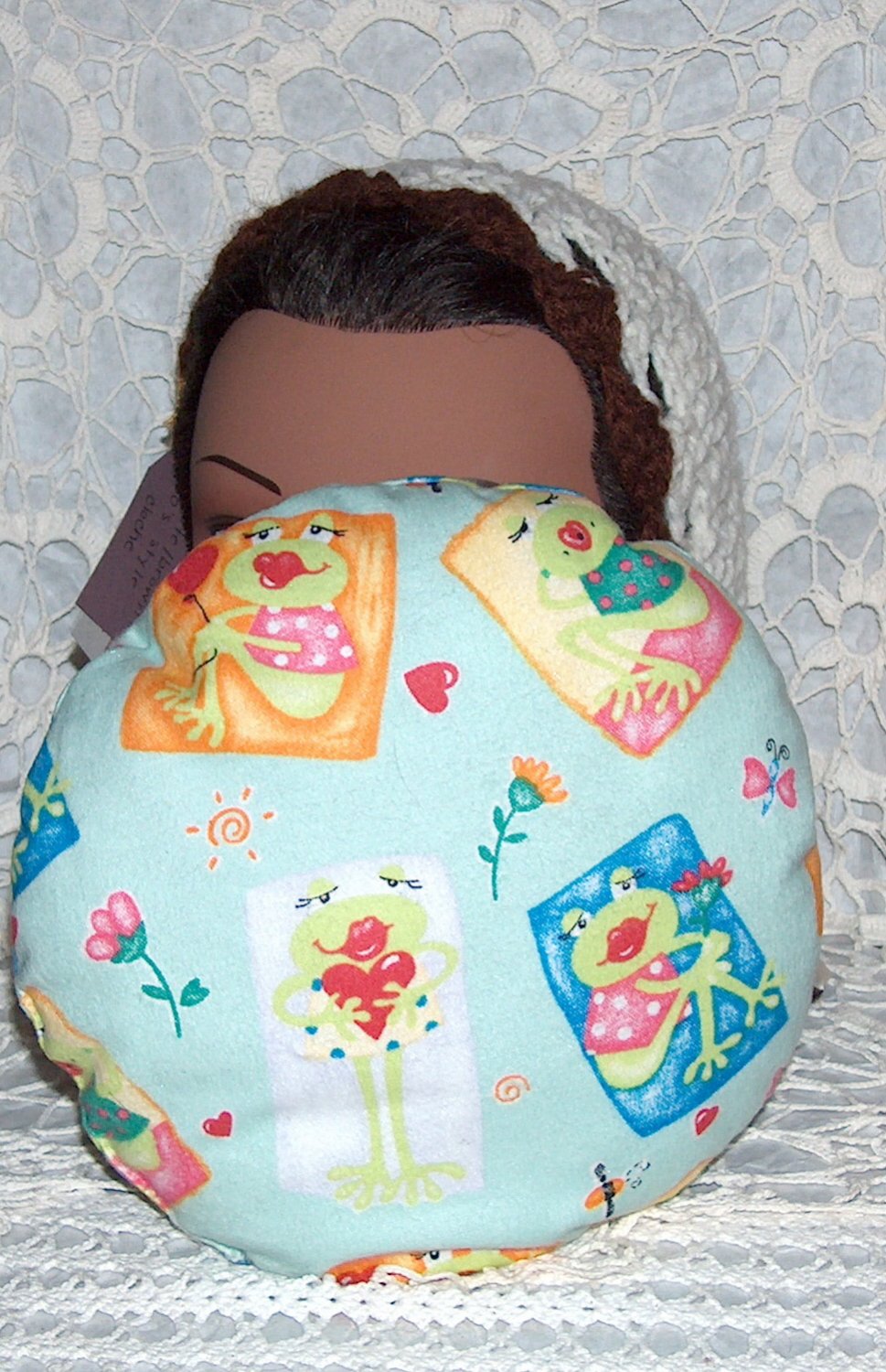 Froggie loves you ! - decorative and scented pillow