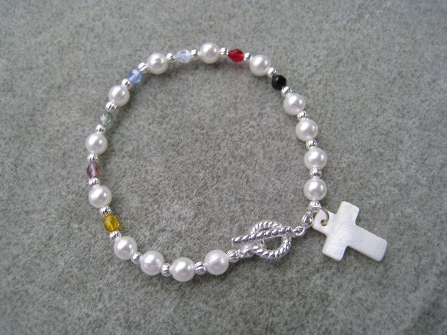 Salvation Bracelet Christian Czech Pearl Glass Crystals #2