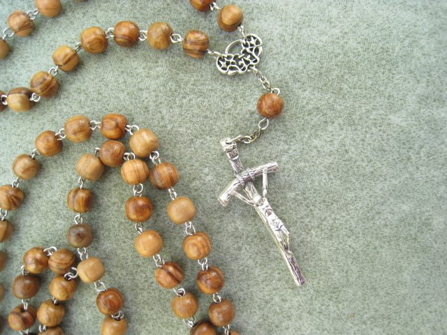 Olive Wood Orthodox Chotki Prayer Beads Silver Papal Crucifix 100 Beads