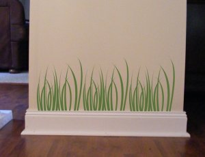 3 Piece Grass Vinyl Wall Decal Sticker Earthy Deco