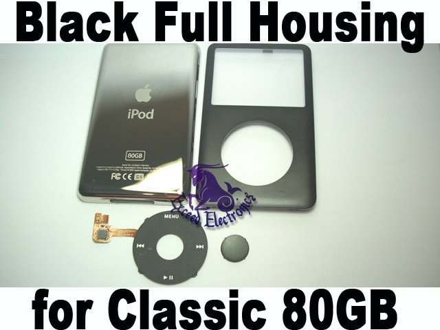 Genuine OEM Black Full Set Housing Fascia Cover Clickwheel Button for iPod 6th Gen Classic 80GB