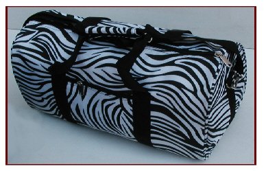 Black White Zebra Lady's Tote Duffel (1 CASE=20)