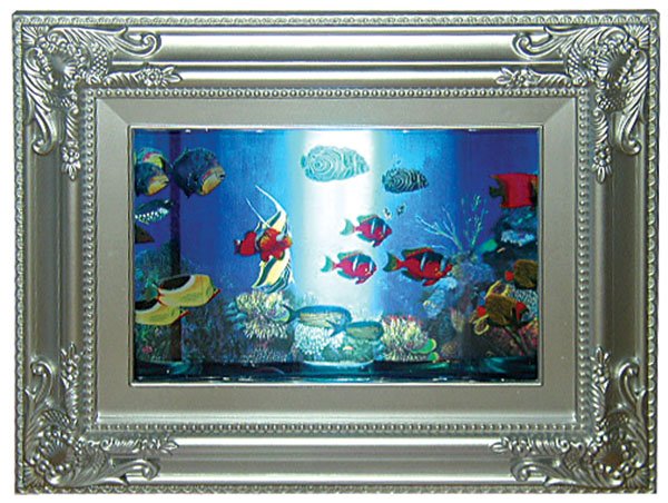 photo-frame shape rotating fish aquarium lamp, size 10.5"lx8.25"h