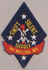 USMC United States Marine Corps 1st Recon Battalion~ SWIFT SILENT DEADLY~ Patch