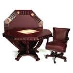 3-In-1 Mahogany Finish Game Table with 4 Leather Chairs FREE SHIPPING!!!!!