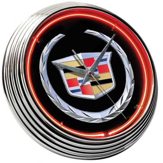 Neon Clock Cadillac Crest FREE SHIPPING!!!