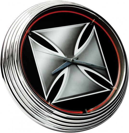 Neon Clock Iron Cross FREE SHIPPING!!!