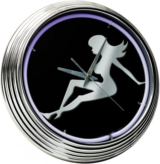 Neon Clock Lady Silhouette FREE SHIPPING!!!