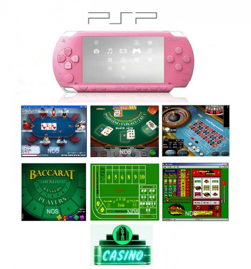 Sony PSP Pink - "Casino Royal" Bundle with 14 Superb Casino Games FREE SHIPPING!!!!