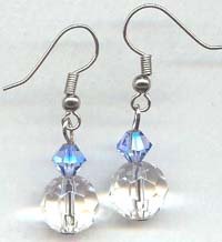 Blue and Clear Round Swarovski